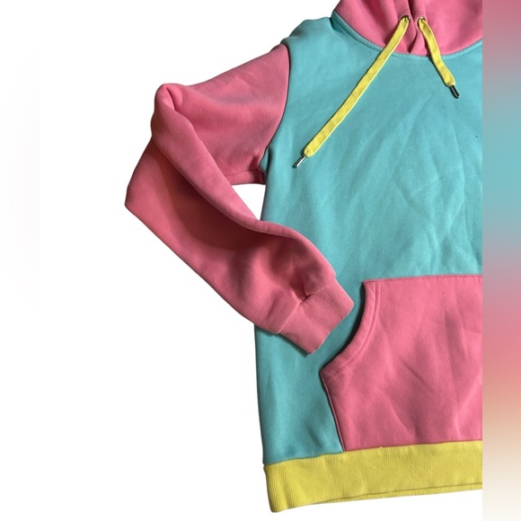 WakeNBake Pink, Yellow, and Blue Hoodie - Picture 2 of 8